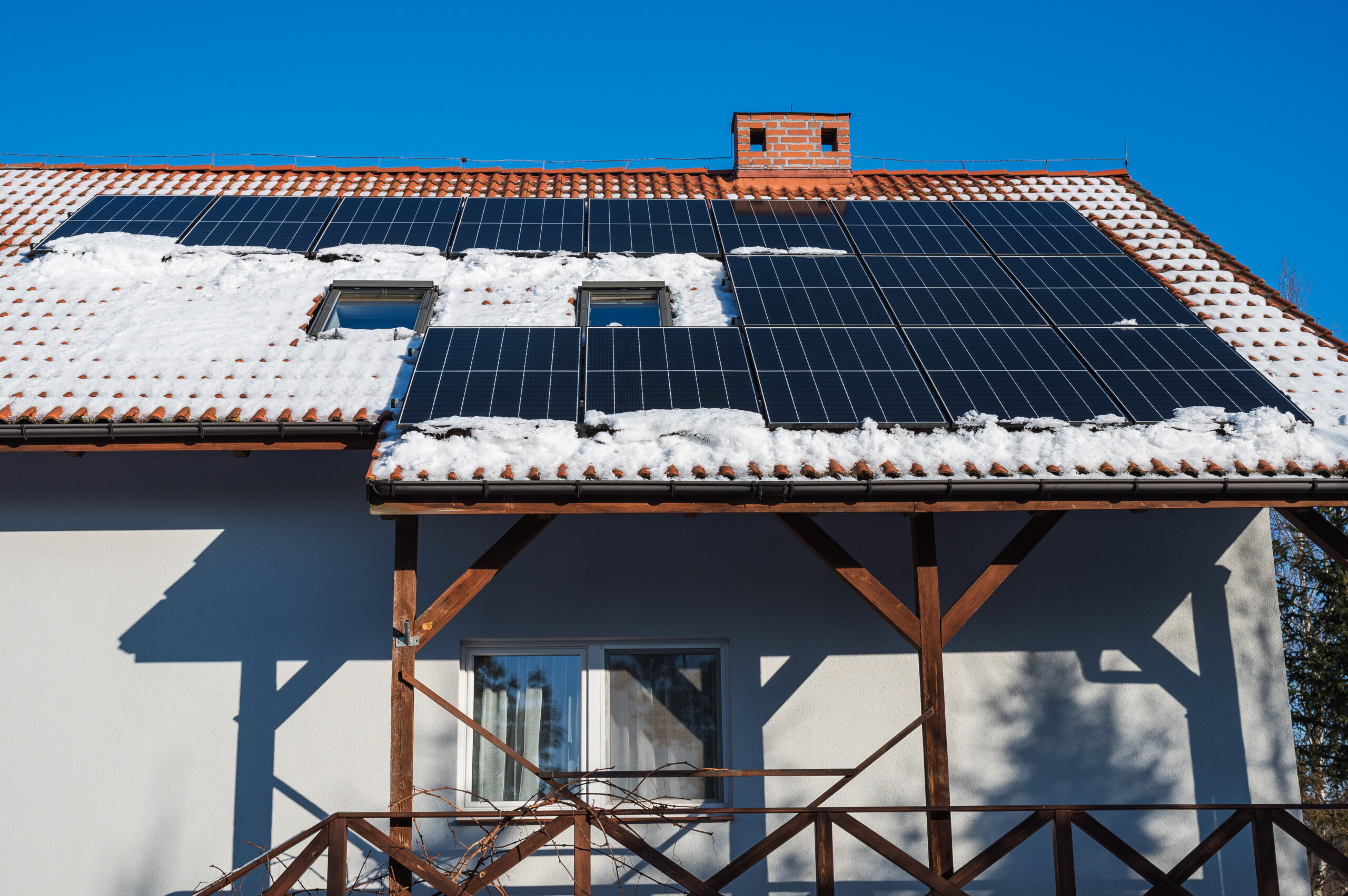 Schnee auf PV-Anlage